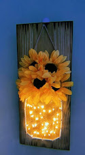 Lighted Sunflower door/wall hanging